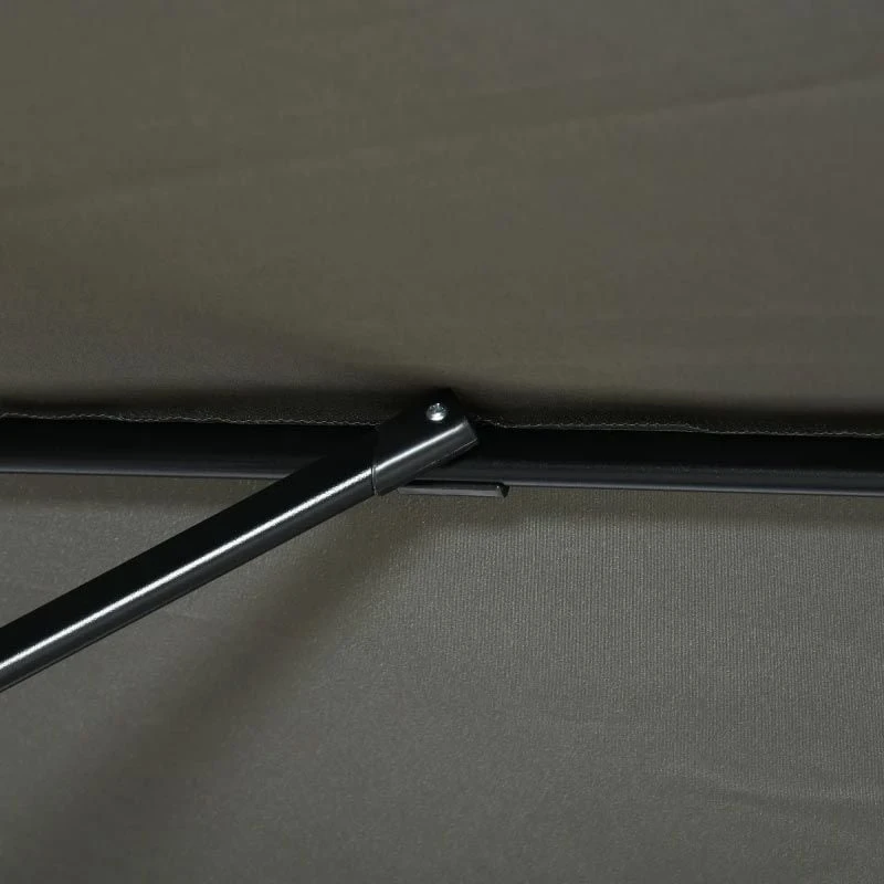 Outsunny 2.5 X 2.5m Offset Cantilever Parasol Hanging 360° Rotation With Crank Handle And Cross Base - Grey - 84D-051V00GY - Image 4