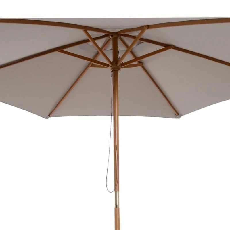 Outsunny 2.5m Wooden Parasol - Grey - 84D-056GY - Image 7