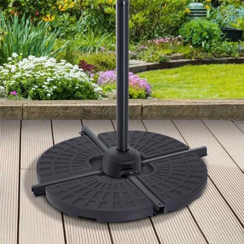 Outsunny 4 Piece HDPE Portable Umbrella Base - Black - 84D-061 - Image 10