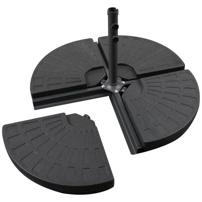 Outsunny 4 Piece HDPE Portable Umbrella Base - Black - 84D-061 - Image 4