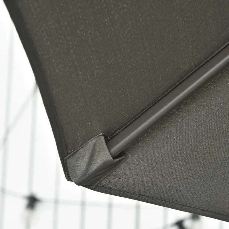 Outsunny 3m Cantilever Hanging Offset Parasol 360° Rotation With Base - Dark Grey - 84D-065CG - Image 5