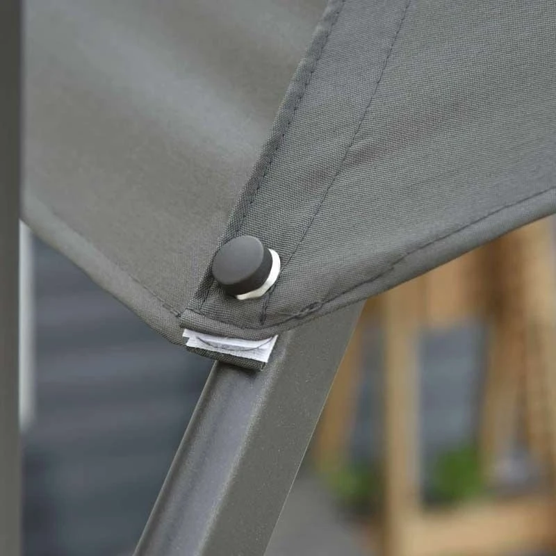 Outsunny 3m Cantilever Hanging Offset Parasol 360° Rotation With Base - Dark Grey - 84D-065CG - Image 4