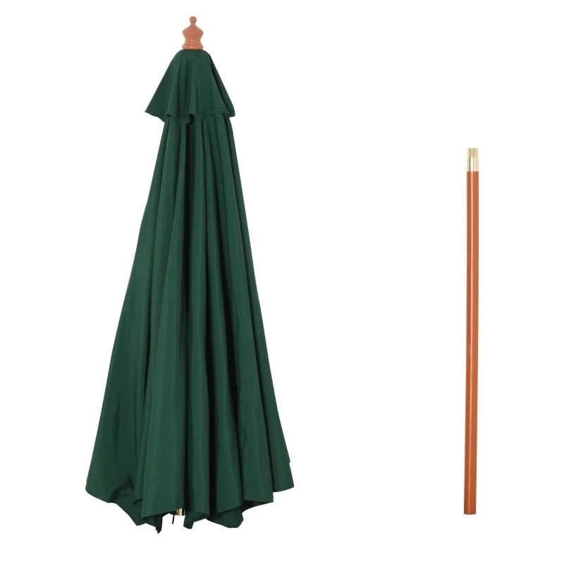 Outsunny 2.5m Wooden Garden Parasol - Dark Green - 84D-097GN - Image 5