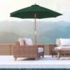Outsunny 2.5m Wooden Garden Parasol - Dark Green - 84D-097GN