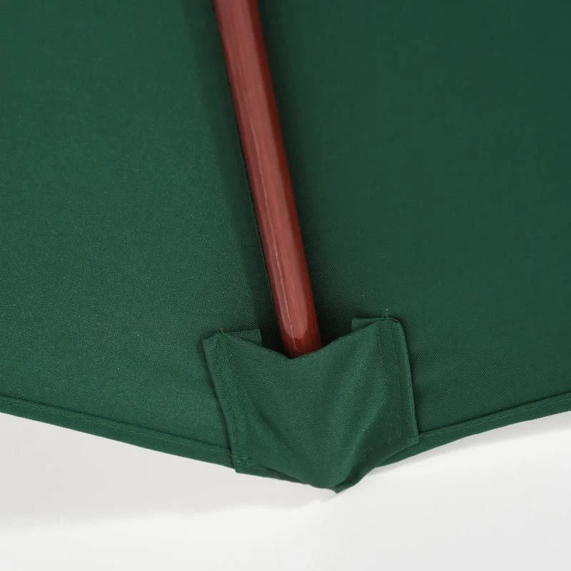 Outsunny 2.5m Wooden Garden Parasol - Dark Green - 84D-097GN - Image 8
