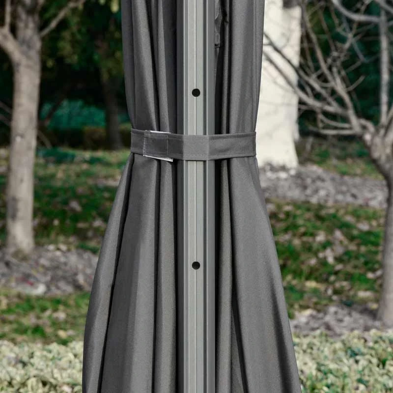 Outsunny 3 X 3m Aluminium Sun Square Canopy With Adjustable Pole - Dark Grey - 84D-108CG - Image 5