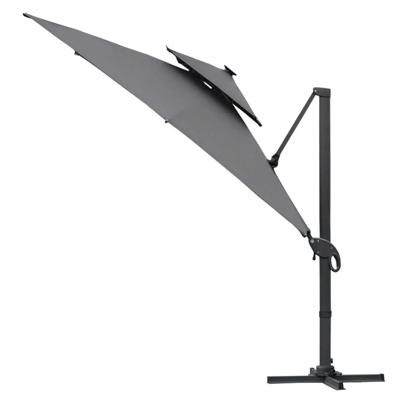 Outsunny 3 X 3m Aluminium Sun Square Canopy With Adjustable Pole - Dark Grey - 84D-108CG - Image 2