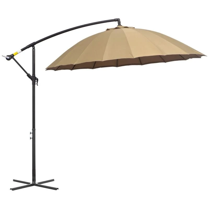 Outsunny 3m Cantilever Parasol With 18 Ribs & Vents - Adjustable Angle - Beige - 84D-118 - Image 2
