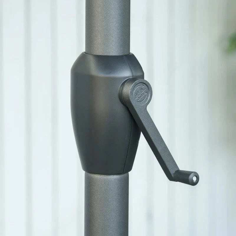 Outsunny 3 X 2m Patio Parasol With Tilt Crank Adjustable Angle - Grey - 84D-126CG - Image 3