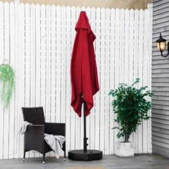 Outsunny Octagonal Parasol Base - Black - 84D-143