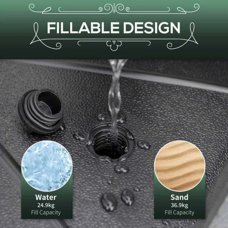 Outsunny Octagonal Parasol Base - Black - 84D-143 - Image 8