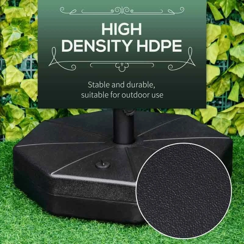 Outsunny Octagonal Parasol Base - Black - 84D-143 - Image 7