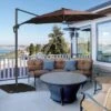 Outsunny 4 Piece Cantilever Parasol Base - Black - 84D-144