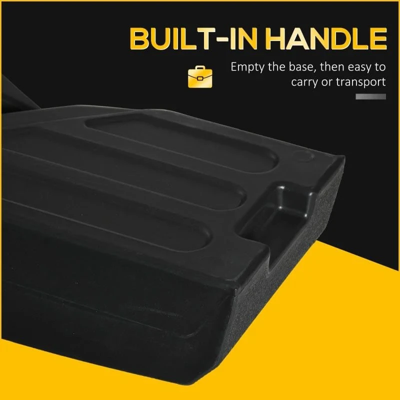 Outsunny 4 Piece Cantilever Parasol Base - Black - 84D-144 - Image 6