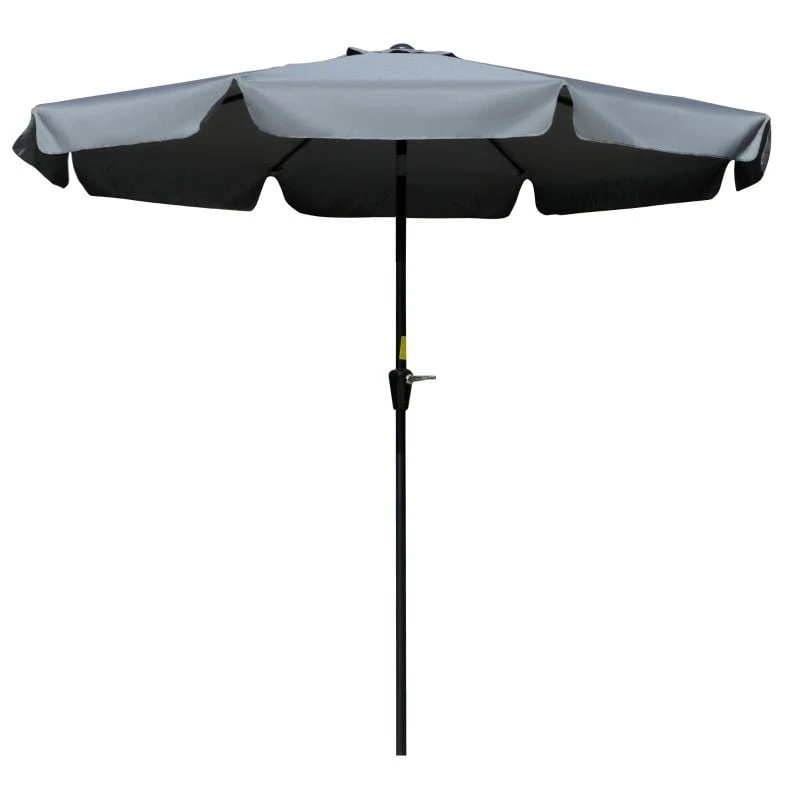 Outsunny 2.66m Patio Parasol With 8 Sturdy Ribs - Charcoal Grey - 84D-157CG - Image 2