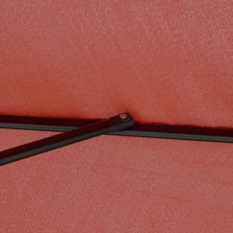 Outsunny 2.66m Patio Parasol With 8 Sturdy Ribs - Wine Red - 84D-157WR - Image 5