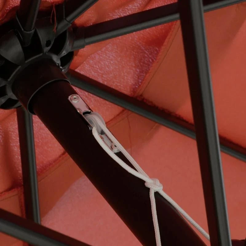 Outsunny 2.66m Patio Parasol With 8 Sturdy Ribs - Wine Red - 84D-157WR - Image 4