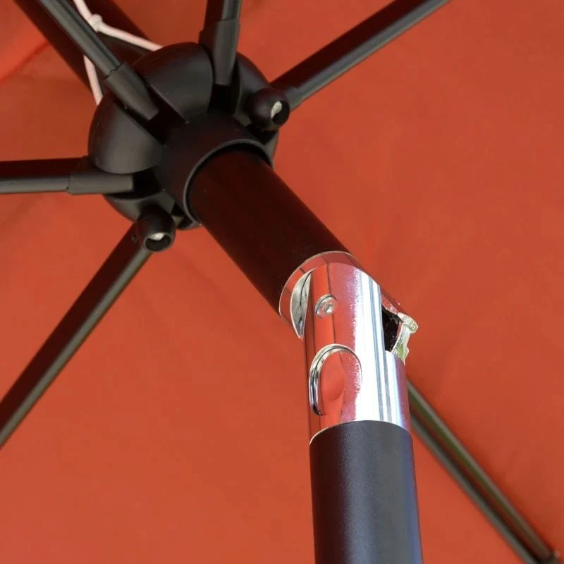 Outsunny 2 X 3m Rectangular Patio Parasol With Crank & Push Button Tilt - Wine Red - 84D-158WR - Image 4