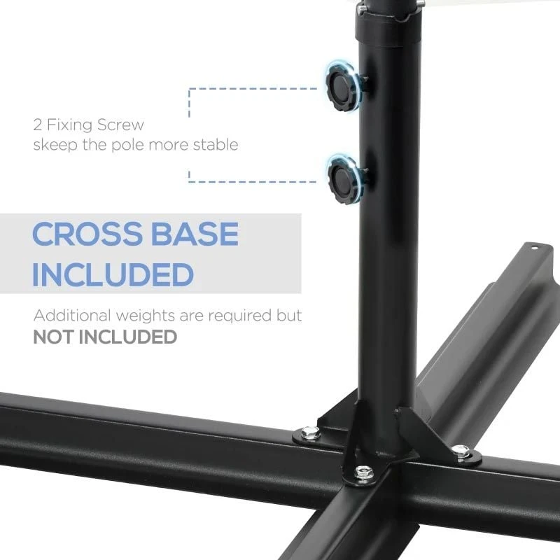 Outsunny 2.5M Cantilever Parasol With 360° Rotation With Cross Base - Green - 84D-209V00GN - Image 4
