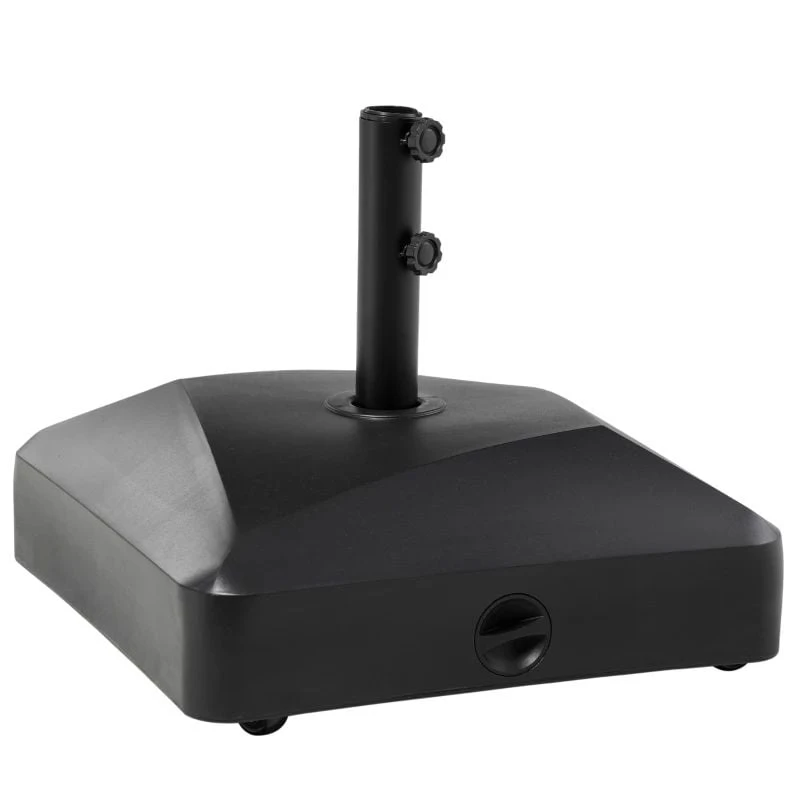 Outsunny Parasol Base Holder With Wheels And Brakes - Black - 84D-227V00BK - Image 2