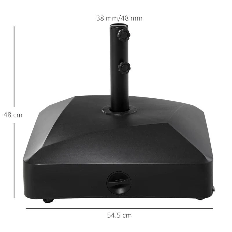Outsunny Parasol Base Holder With Wheels And Brakes - Black - 84D-227V00BK - Image 9