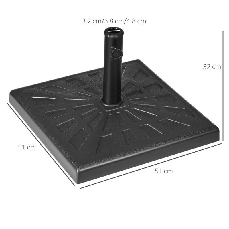 Outsunny 19kg Resin Parasol Base - Black - 84D-228V00BK - Image 9