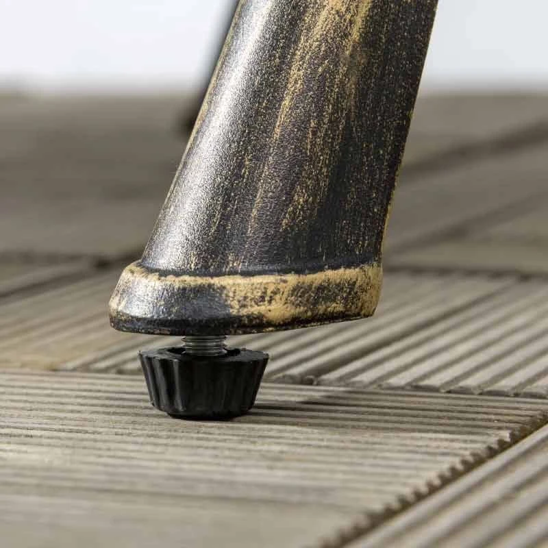 Outsunny 3 Piece Cast Aluminium Bistro Set With Parasol Hole - Bronze - 84G-042V00BN - Image 4