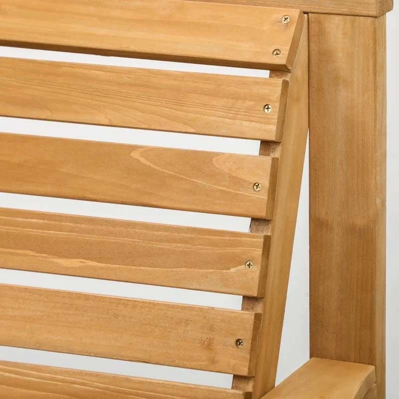 Outsunny 2 Seater Wooden Garden Bench With Table - Brown - 84G-144V00LR - Image 8