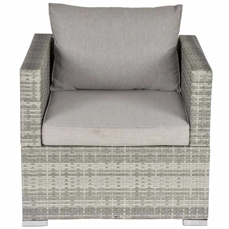 Outsunny Outdoor Single Wicker Garden Sofa Armchair - Grey- 860-141V70 - Image 4