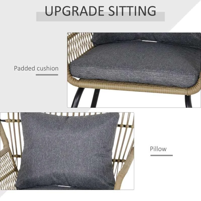 Outsunny 2 Seater Patio Coffee Table Set - Brown - 863-061V70GY - Image 7