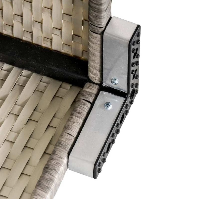 Outsunny Square Rattan Coffee Table With Glass Table Top - 650mm - Light Grey - 867-069GY - Image 6