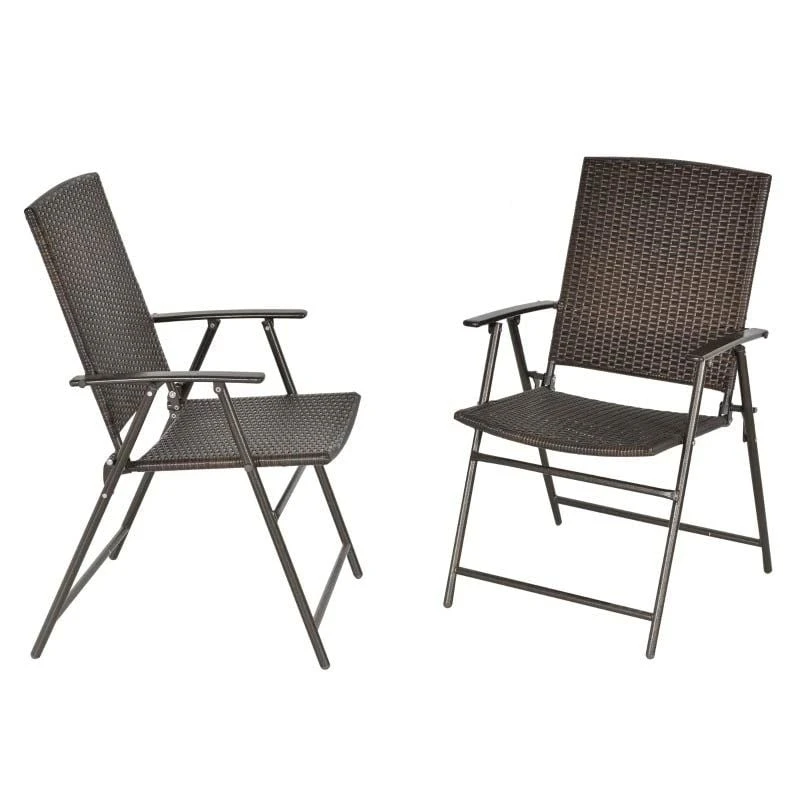 Outsunny 2 Piece Steel Rattan Bistro Set With Armrest - Brown - 867-070 - Image 2