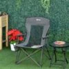 Outsunny Folding Camping Chair With Cup Holder - Grey - A20-190