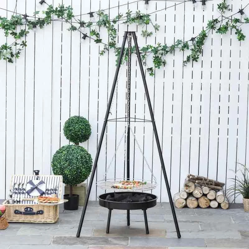 Outsunny Tripod Charcoal BBQ - Black - 01-0566 - Image 2