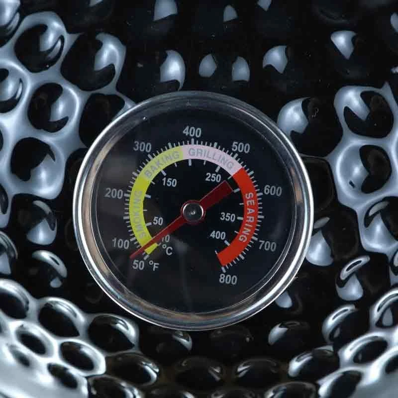 Outsunny Cast Iron Ceramic Kamado Charcoal BBQ Oven - Black - 846-050BK - Image 8