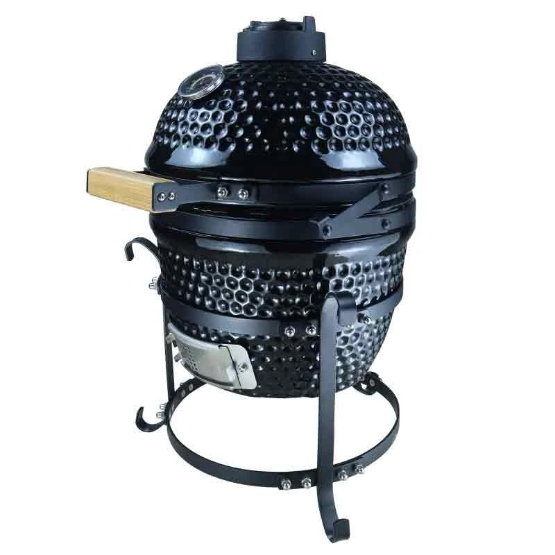 Outsunny Cast Iron Ceramic Kamado Charcoal BBQ Oven - Black - 846-050BK - Image 3