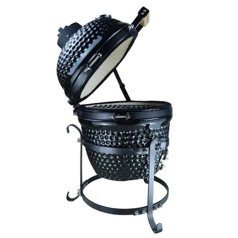 Outsunny Cast Iron Ceramic Kamado Charcoal BBQ Oven - Black - 846-050BK - Image 5