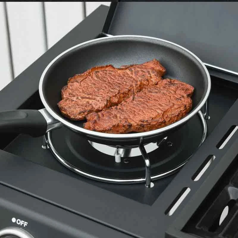 Outsunny 3+1 Deluxe Gas BBQ Grill With Two Wheels - Black - 846-064 - Image 5