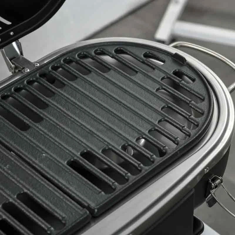 Outsunny Foldable Gas BBQ Grill With Two Burners & Piezo Ignition - Black - 846-072 - Image 6