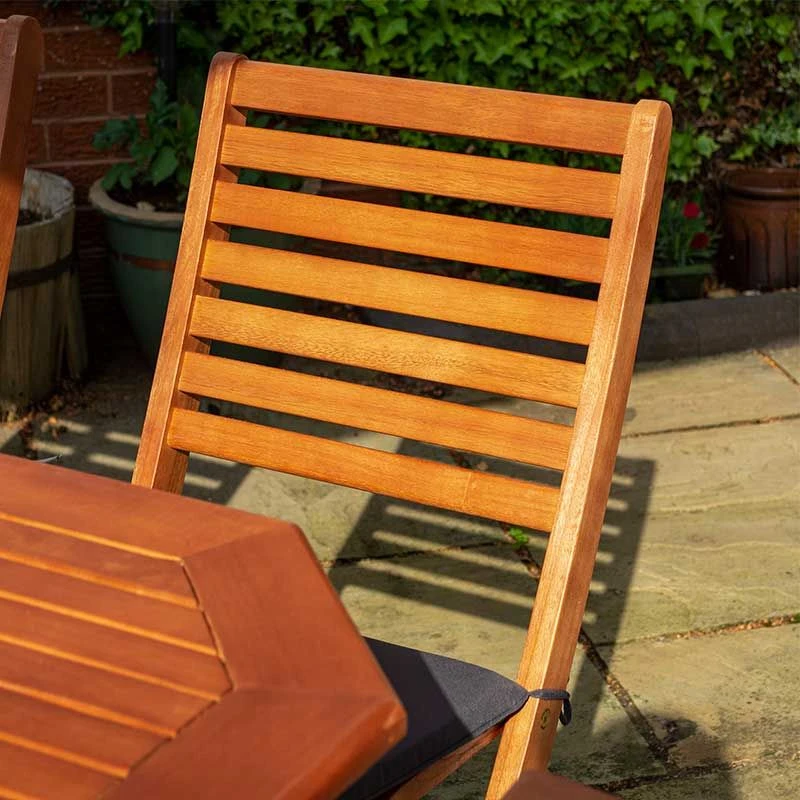 Rowlinson Plumley 7 Piece Dining Set With Grey Cushions - PLUMGREY6 - Image 3