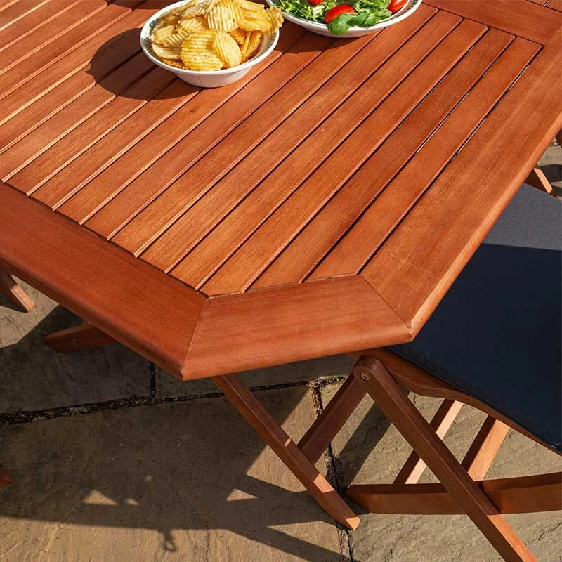 Rowlinson Plumley 7 Piece Dining Set With Grey Cushions - PLUMGREY6 - Image 8