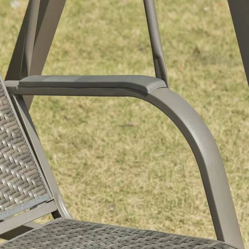 Outsunny 3 Seater Rattan Garden Swing Chair - Brown - 84A-200 - Image 8