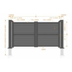 Readymade Gates RMG002DG Double Swing Gate 3000x1600mm - Black - RMG002DG-01