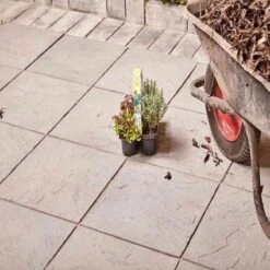 Brett Stamford Riven Garden Paving Square Flag E 450x450x32mm Pack Of 72 - Charcoal - ST0332CL