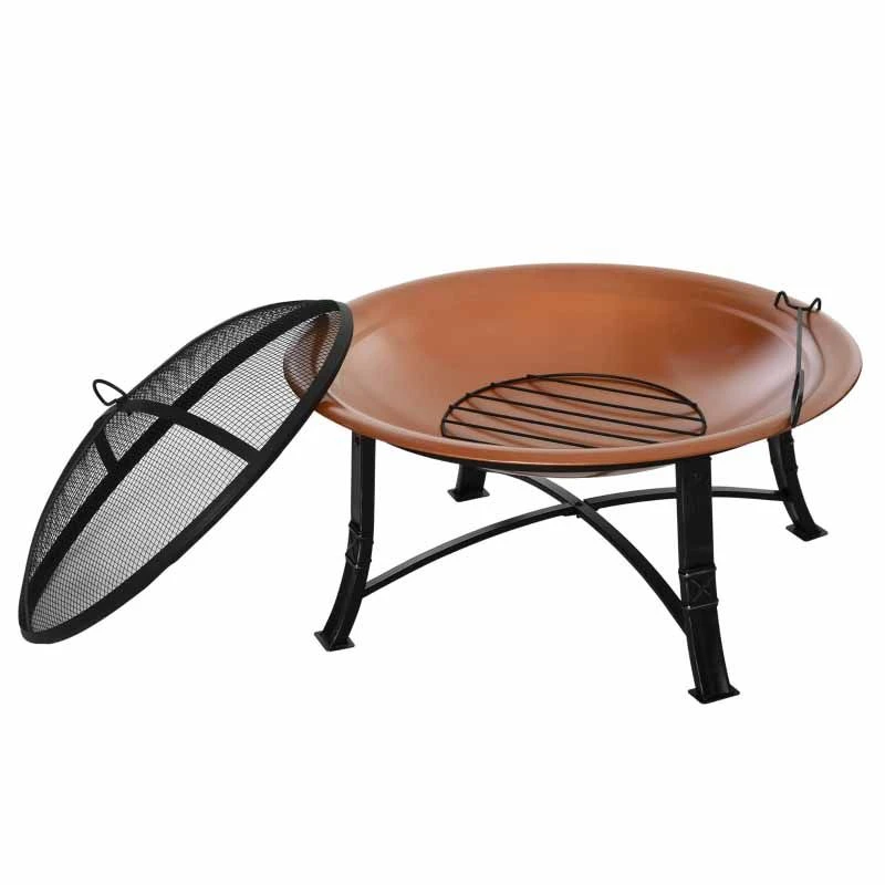 Outsunny Steel Outdoor Patio Fire Pit - Bronze/Black - 842-173 - Image 10