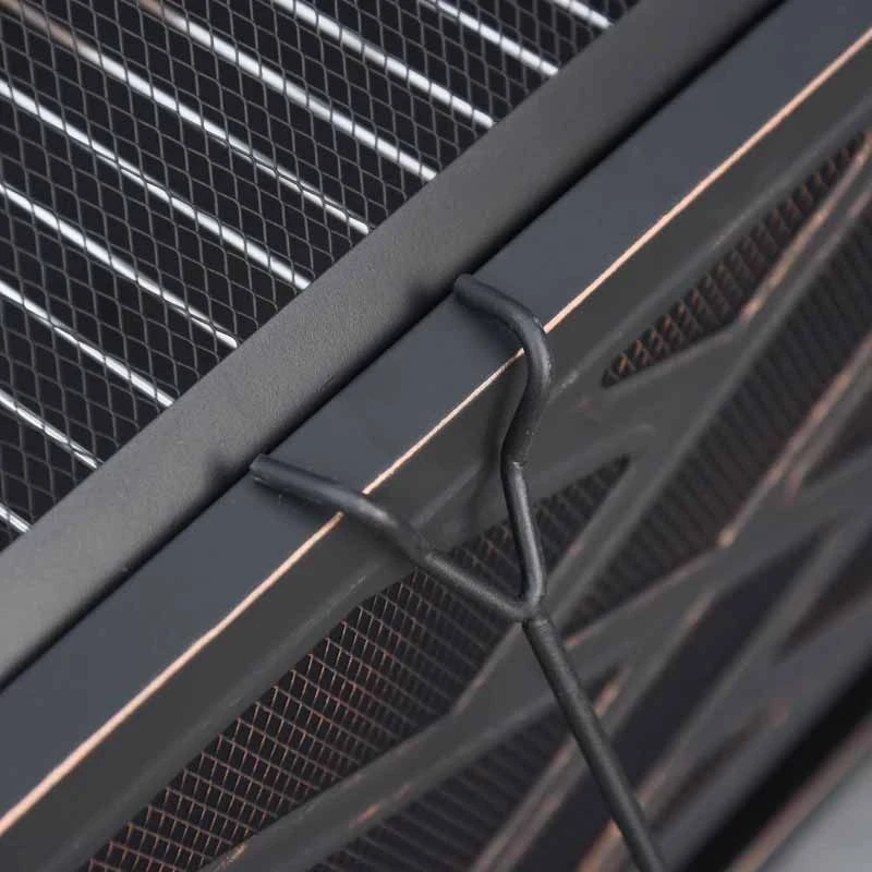 Outsunny Outdoor Square Fire Pit - Black - 842-174 - Image 9