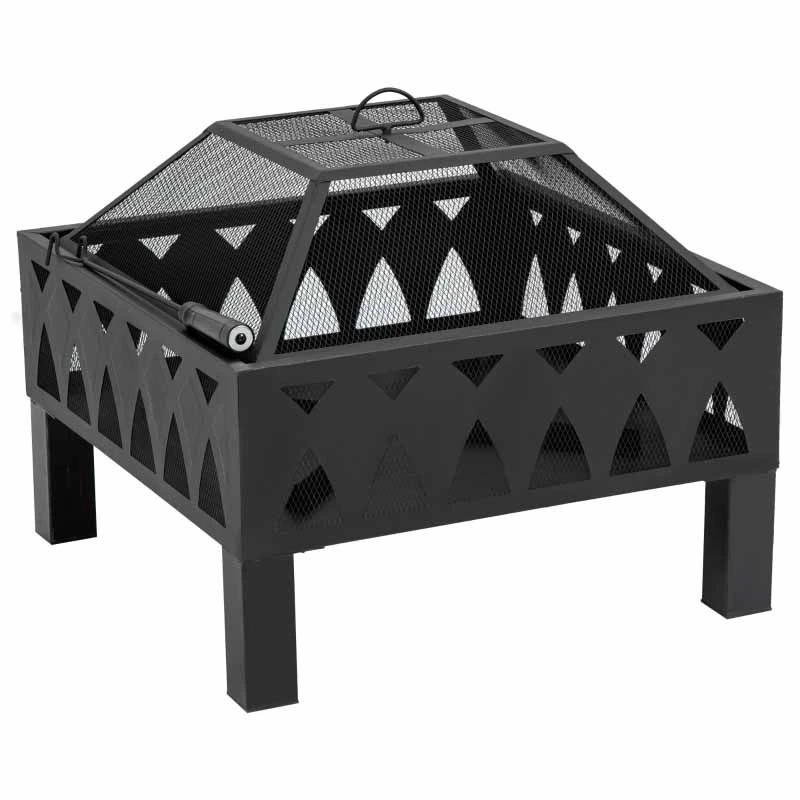 Outsunny Outdoor Fire Pit - Black - 842-232 - Image 9