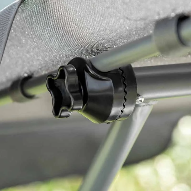 Outsunny Double Hammock Sun Lounger With Canopy - Grey - 84B-174GY - Image 9