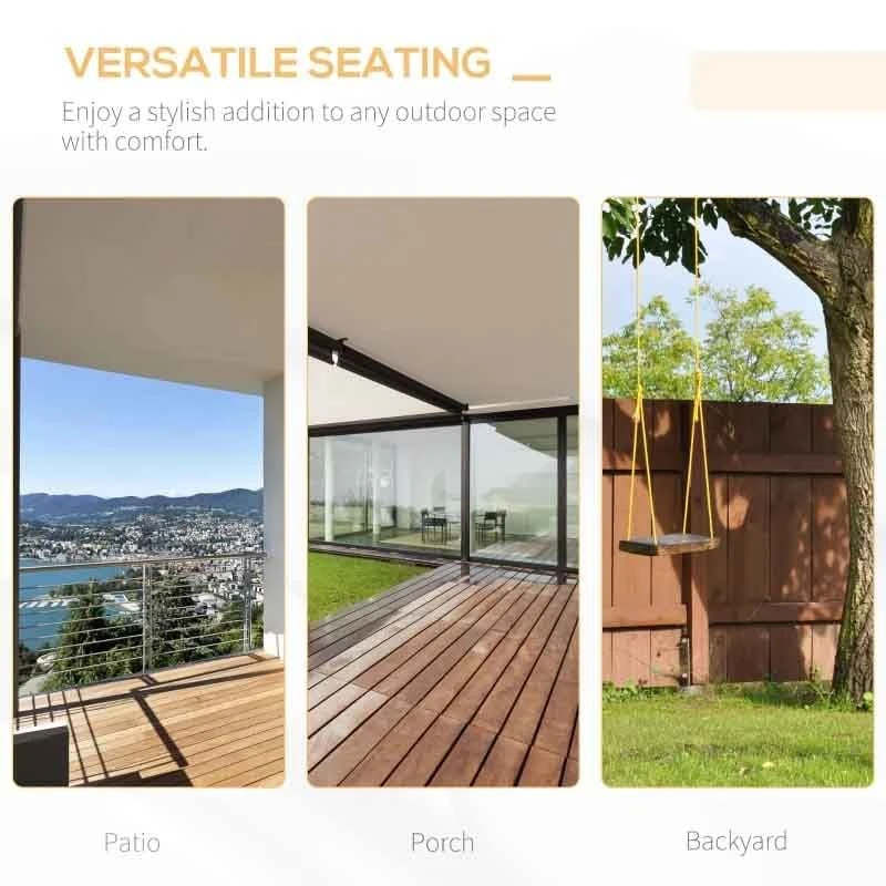 Outsunny 2 Seater Wooden Swing Chair - Natural - 84A-154ND - Image 8